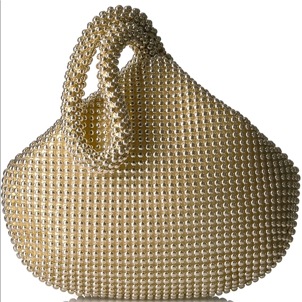 Jessica McClintock Staci Mesh Wristlet Pouch - Light Gold